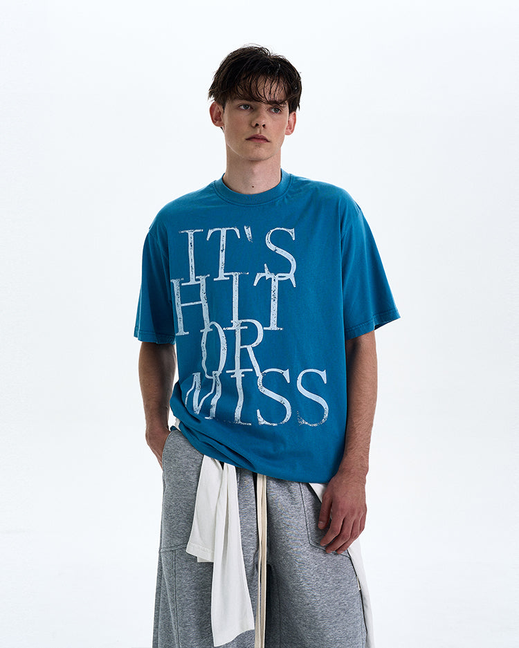 MADWITCH ROUND NECK LETTER PRINT T-SHIRT #27297