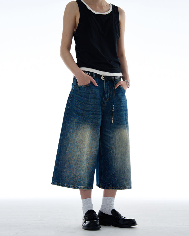 MADWITCH WASHED CROPPED DENIM JEANS #WHOA103