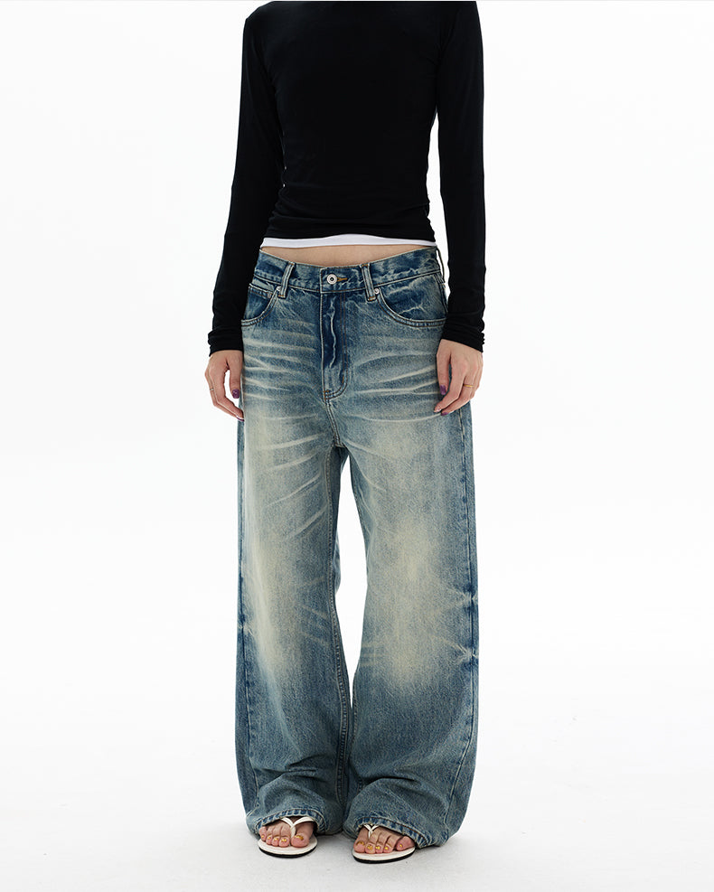MADWITCH VINTAGE WASHED STRAIGHT JEANS #GP9768