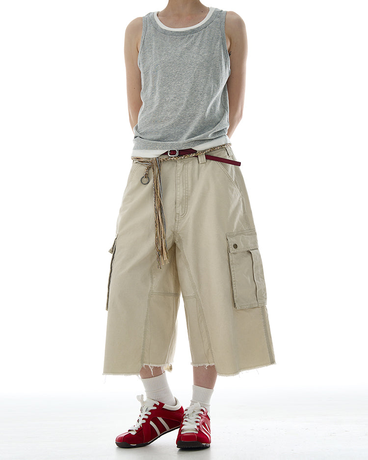 MADWITCH MULTI-POCKET UTILITY CARGO SHORTS #A601
