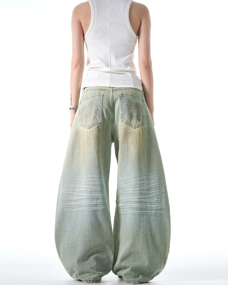 MADWITCH POST-APOCALYPTIC STYLE WIDE-LEG JEANS #FX065