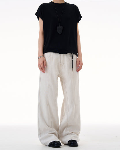 MADWITCH LINEN BLEND WHITE JEANS #CK9657