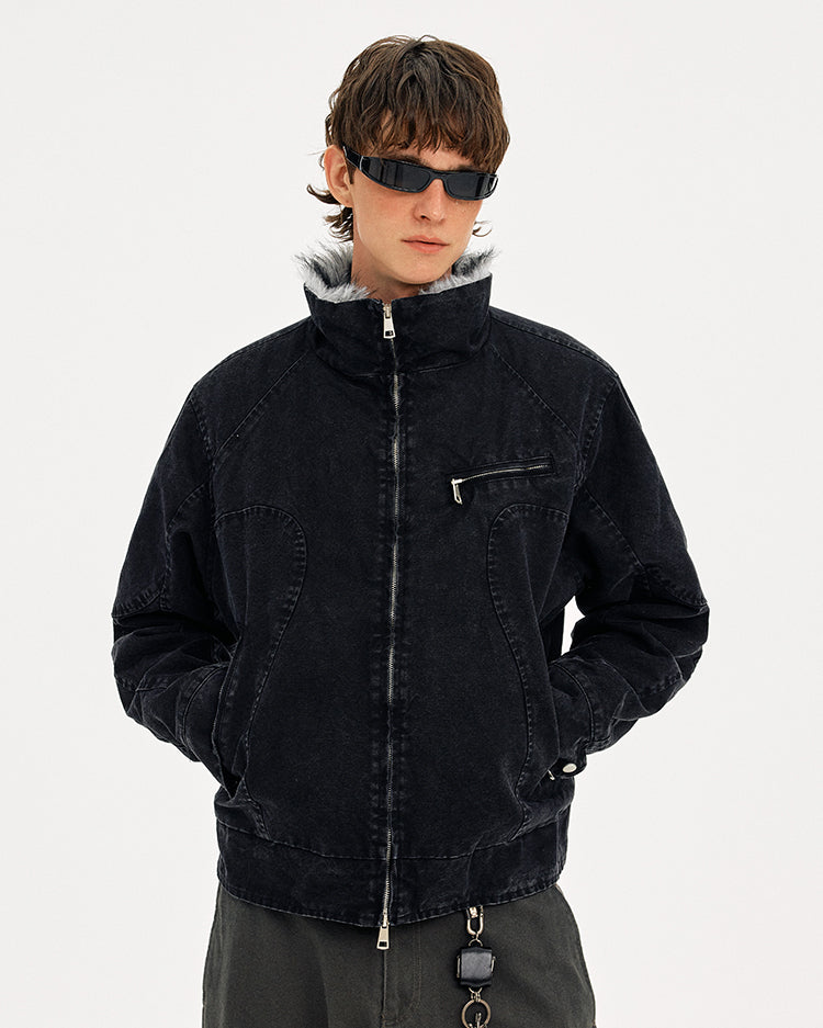 MADWITCH DECONSTRUCTED VINTAGE QUILTED FUR JACKET #AW25163