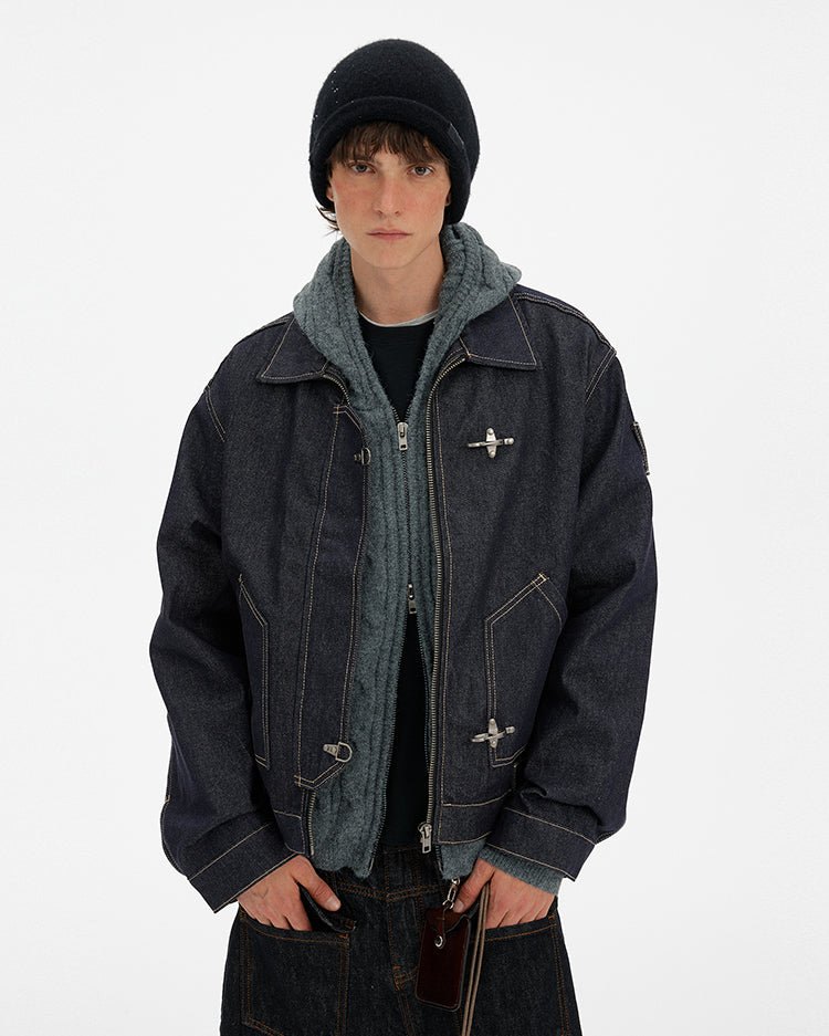 MADWITCH DECONSTRUCTED FLIGHT DENIM JACKET #DY3002