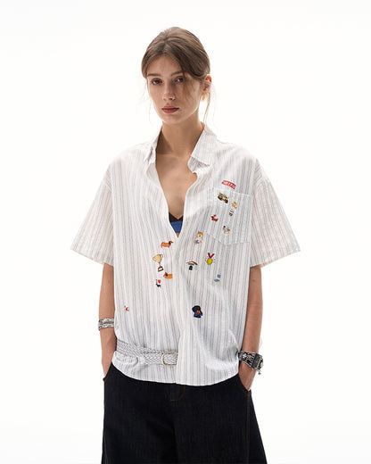 MADWITCH GIRLY STRIPED BLOUSE #TP231