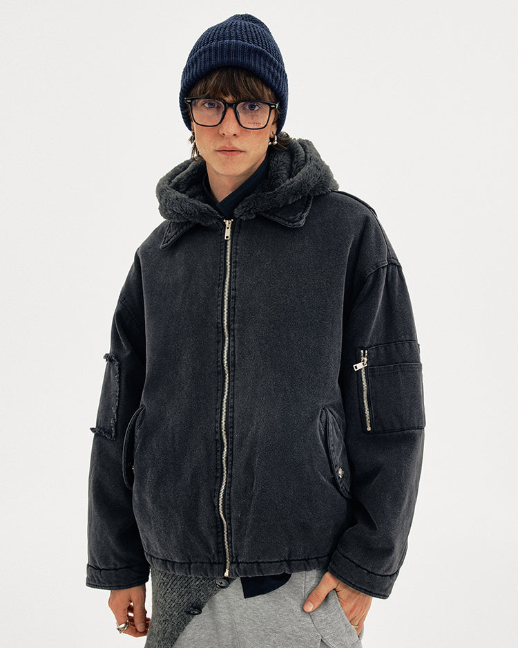 MADWITCH FAUX HOOD PARKA #MY128