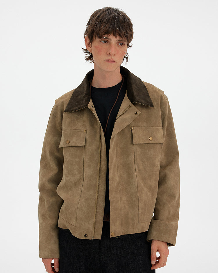 MADWITCH DECONSTRUCTED SUEDE CORDUROY JACKET #Y25203