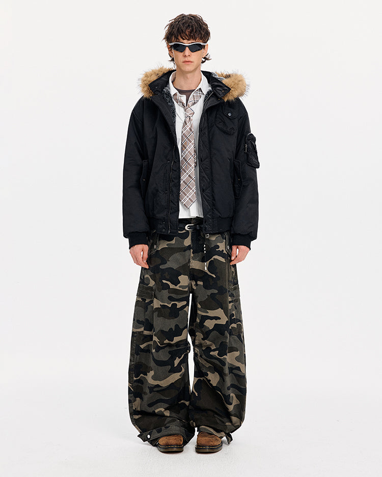 MADWITCH DETACHABLE HOOD QUILTED JACKET #IN058