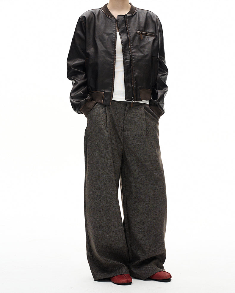 MADWITCH PREPPY PLAID WIDE TROUSERS #25036