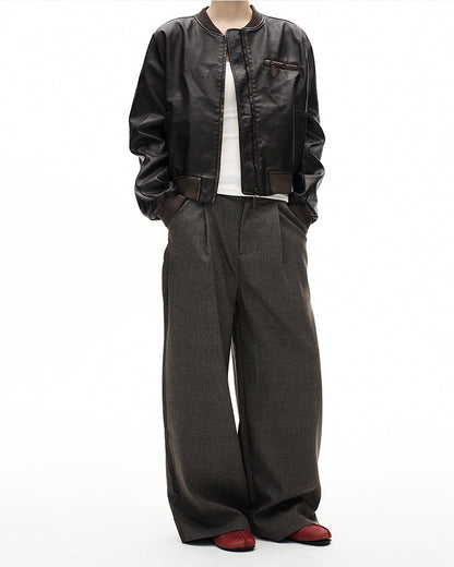 MADWITCH PREPPY PLAID WIDE TROUSERS #25036