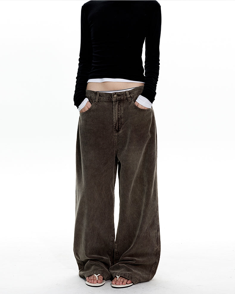 MADWITCH WASHED CORDUROY STRAIGHT JEANS #GPC3571