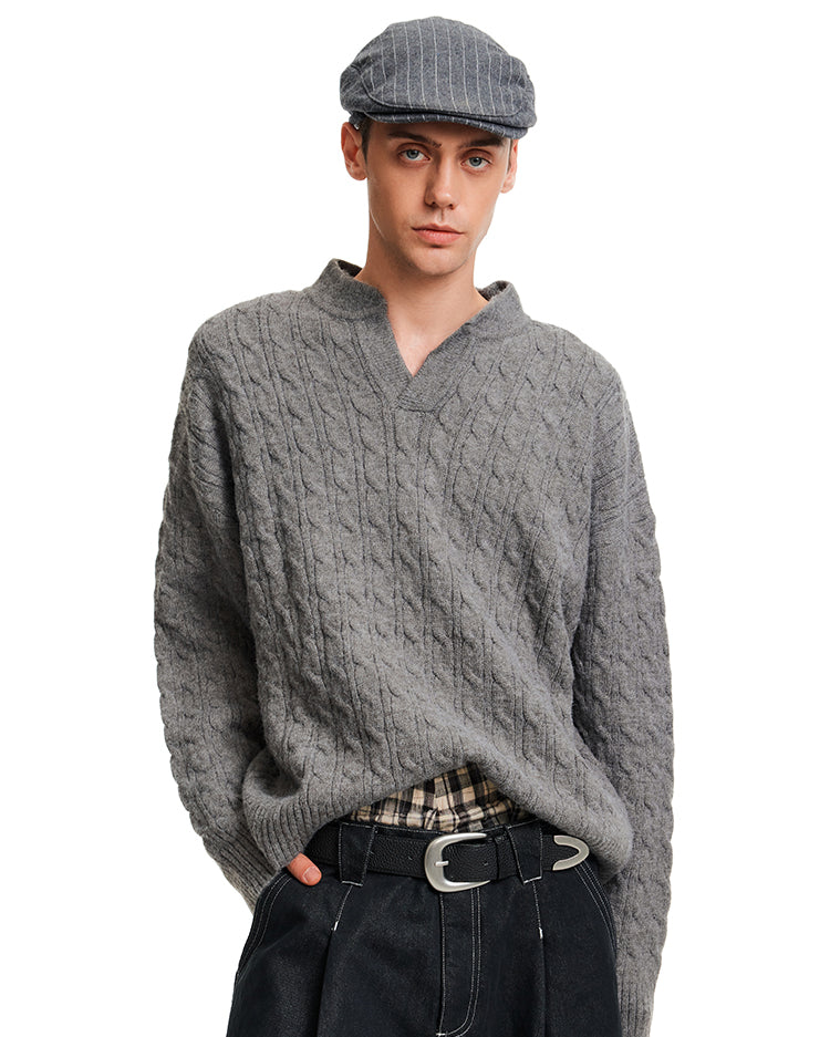 MADWITCH CABLE VEE SWEATER #25716