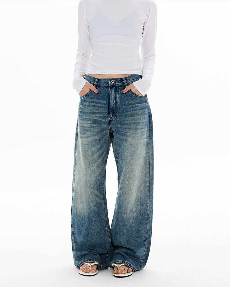 MADWITCH VINTAGE WASHED WIDE LEG JEANS #CK5550