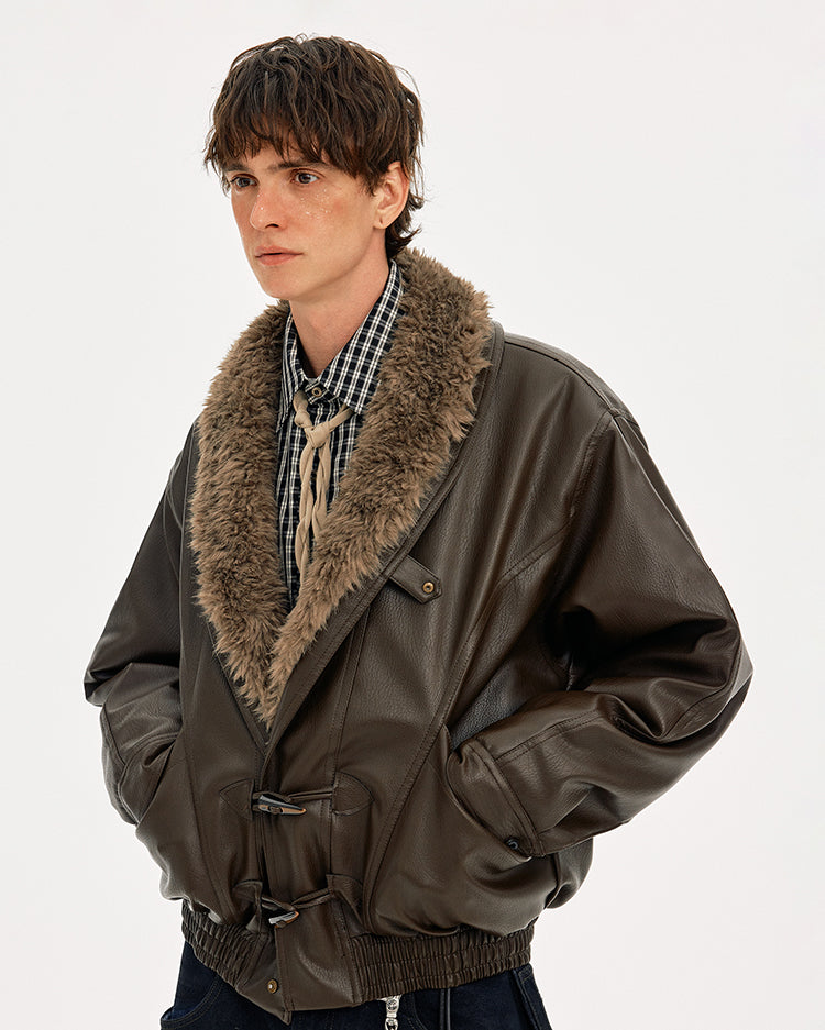 MADWITCH HORN BUTTON LEATHER QUILTED JACKET #AW25507