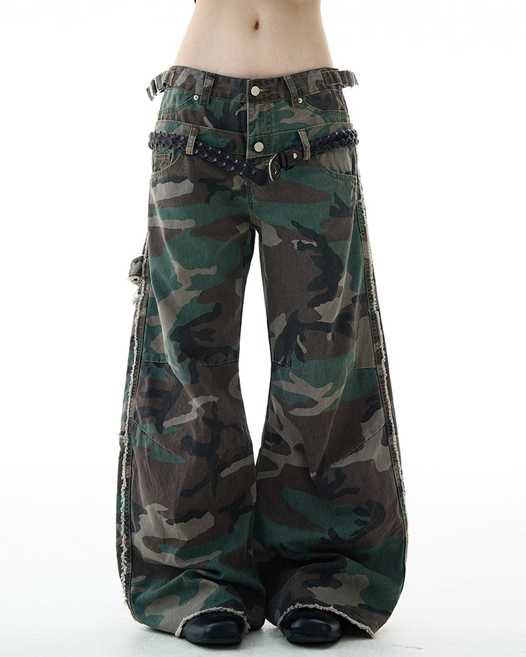 MADWITCH DESIGN CAMO CARGO PANTS #G6841