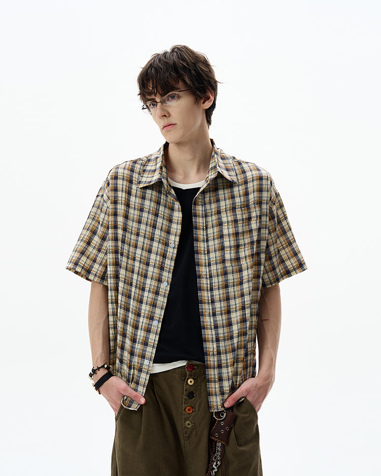 MADWITCH CONTRAST CHECKERED SHIRT #CR251