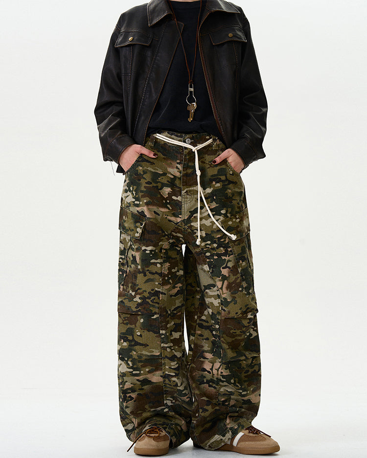 MADWITCH CAMO RUCHED CARGO PANTS #CK6578