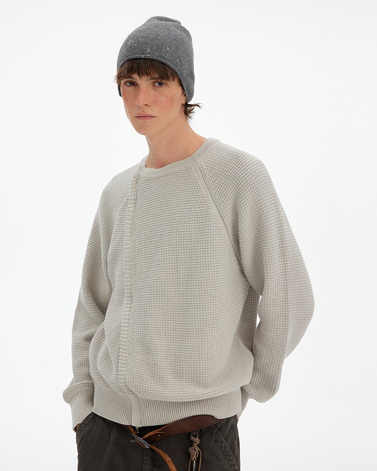 MADWITCH RETRO PATCHWORK CREW SWEATER #YH25011