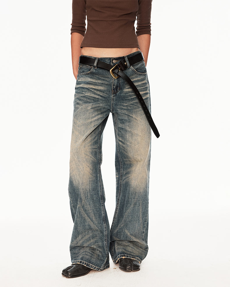 MADWIT DISTRESSED STRAIGHT JEANS #FX082