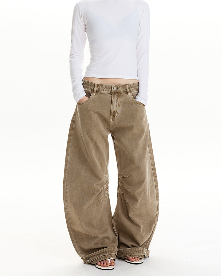 MADWIT DECONSTRUCTED WASHED WIDE PANTS#Z055