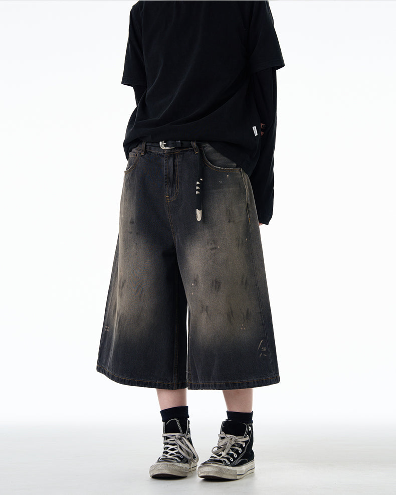 MADWITCH VINTAGE CROPPED DENIM JEANS #CK9596D