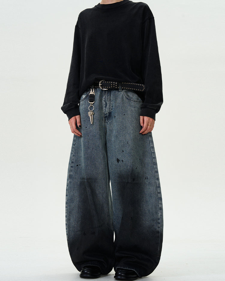 MADWITCH LOOSE FIT WIDE LEG DENIM PANTS #CK5375