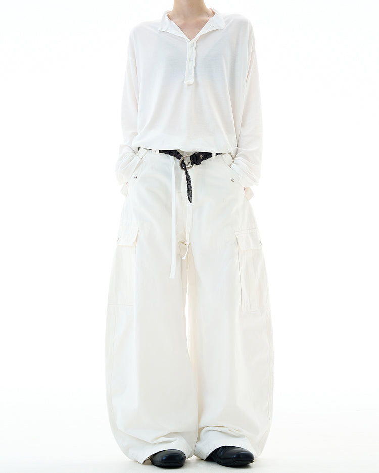 MADWITCH DRAWSTRING MULTI-POCKET CARGO PANTS #Z030
