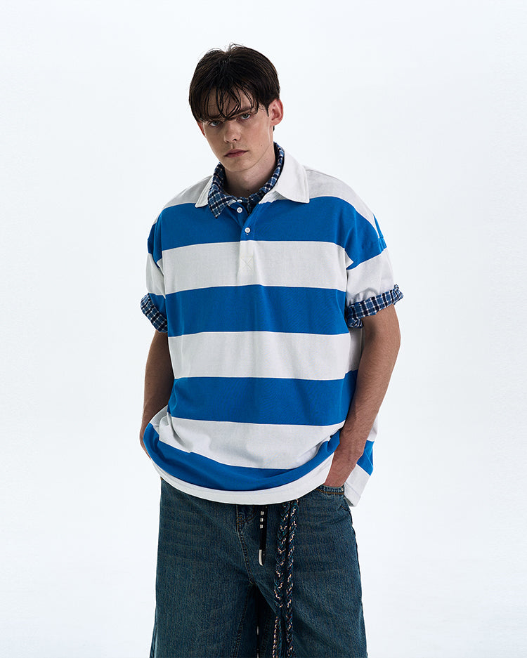 MADWITCH STRIPED LOOSE-FIT T-SHIRT #MD4178