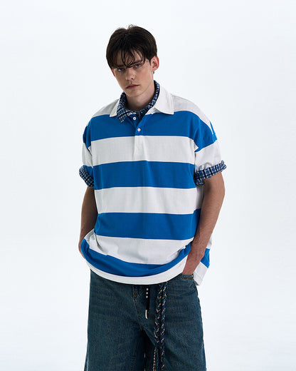 MADWITCH STRIPED LOOSE-FIT T-SHIRT #MD4178