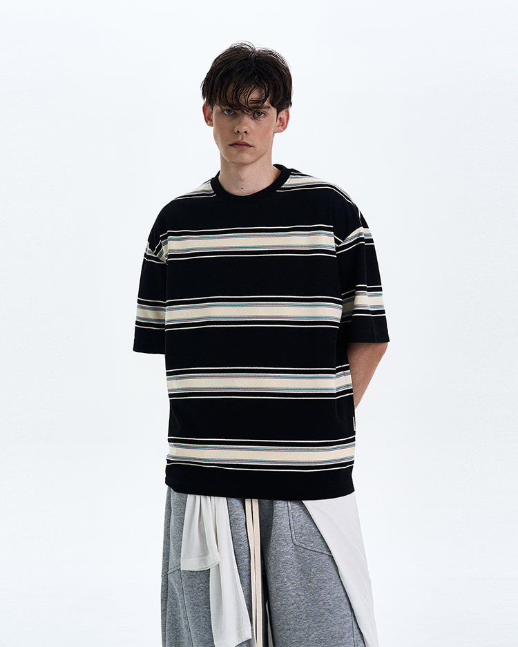 MADWITCH STRIPED SHORT SLEEVE SHIRT #27325