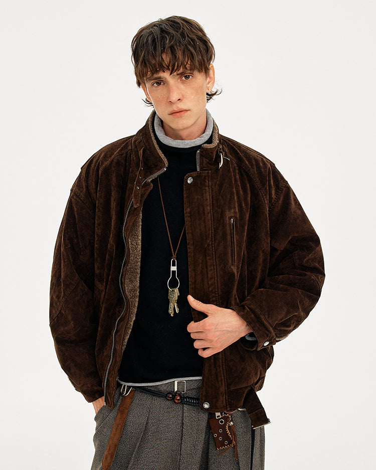 MADWITCH SUEDE QUILTED RECONSTRUCTION JACKET #AW25511