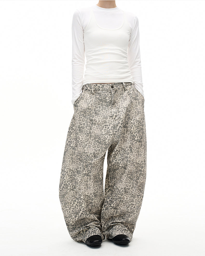 MADWITCH VINTAGE LEOPARD WIDE JEANS #A616