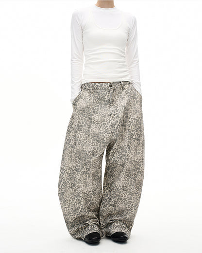 MADWITCH VINTAGE LEOPARD WIDE JEANS #A616