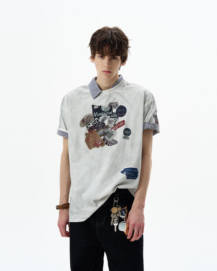 MADWITCH DIRTY DYE PRINTED TEE #8777