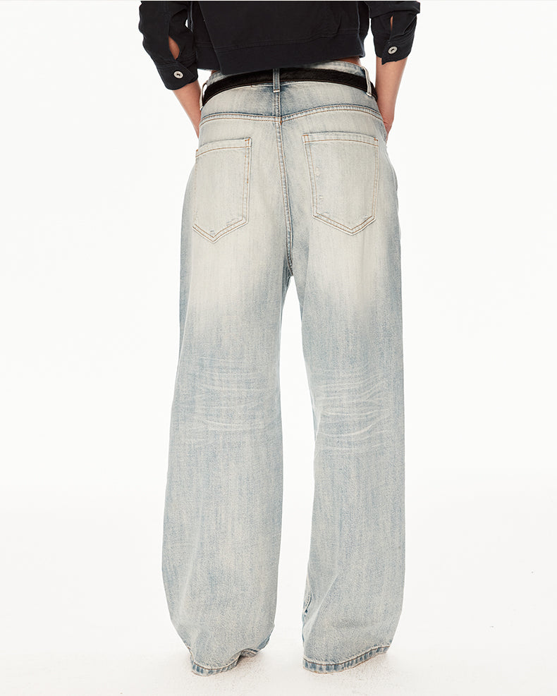MADWIT DISTRESSED FADED JEANS #WH0A125