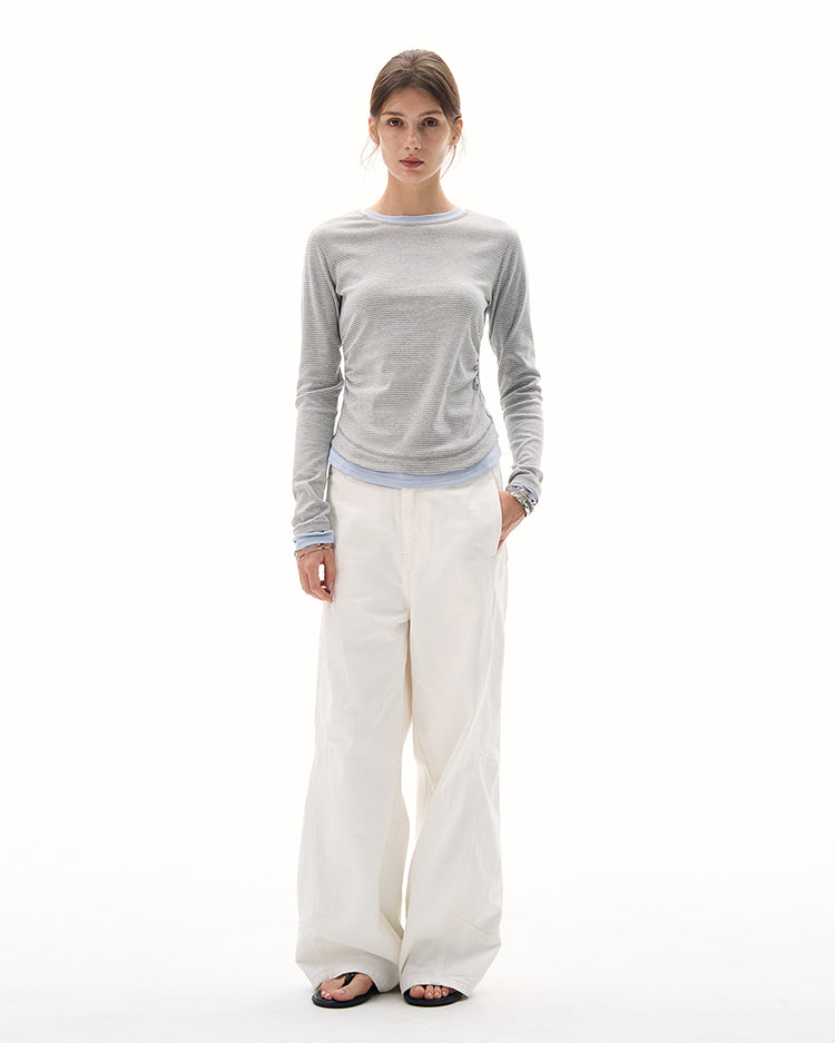 MADWITCH WAIST-CINCH STRIPED TOPS #DD3350
