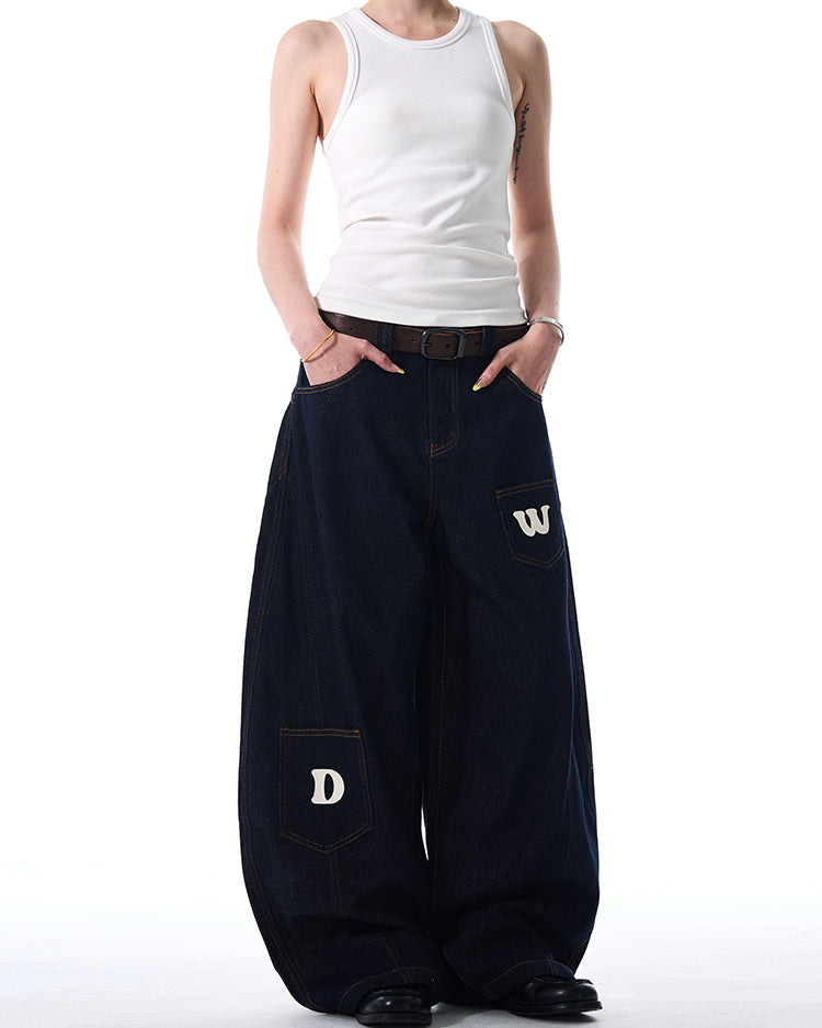 MADWITCH PATCH POCKET LOOSE-FIT JEANS #L525