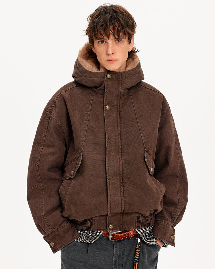 MADWITCH PATCHWORK HOODED FUR JACKET #880669