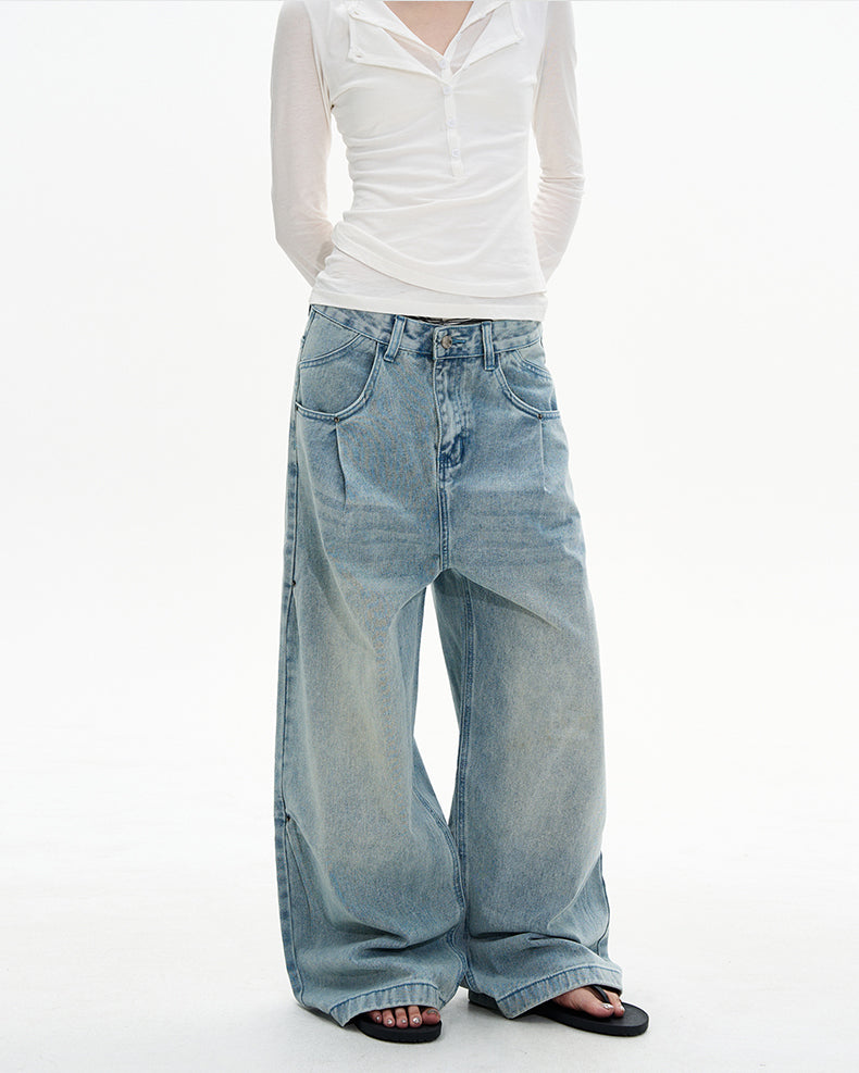 MADWITCH CREASE BLUE JEANS #D1657