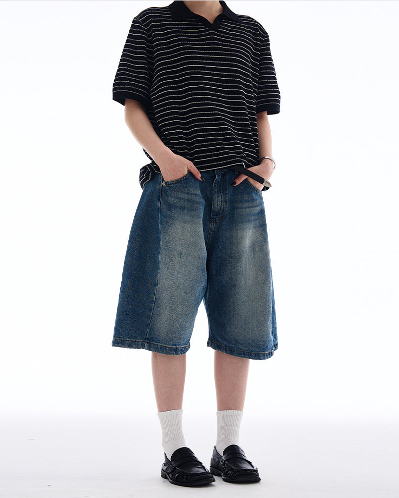 MADWITCH EXTRA BAGGY CROPPED JEANS #L811