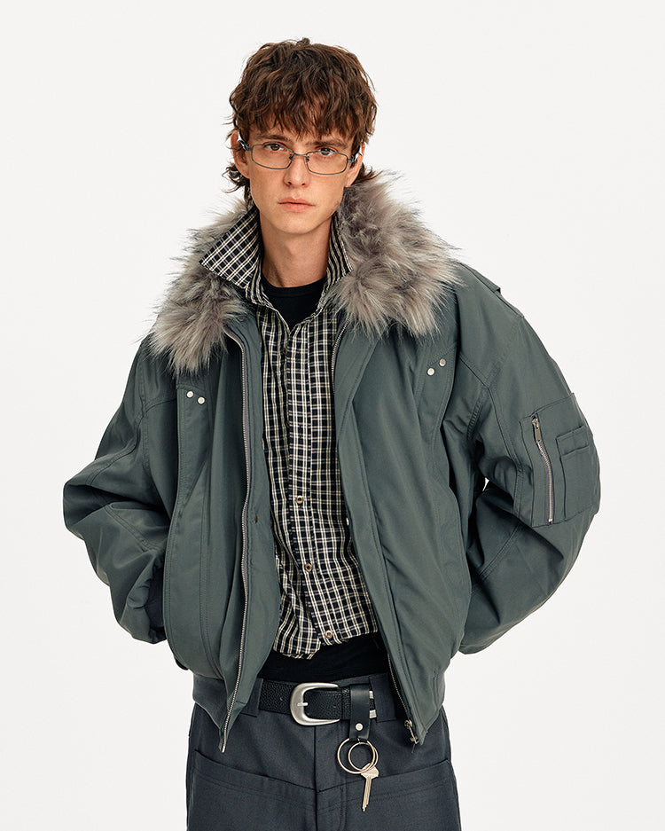 MADWITCH PATCHWORK FUR WORKWEAR JACKET #990260