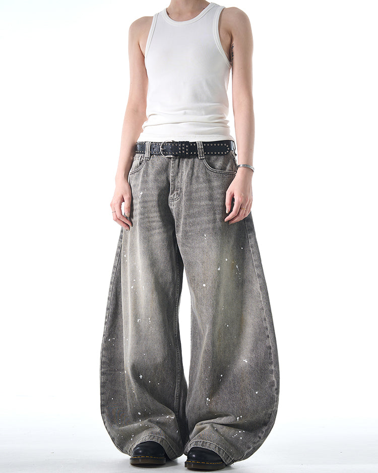 MADWITCH WIDE-LEG BEND-KNIFE JEANS #FX066