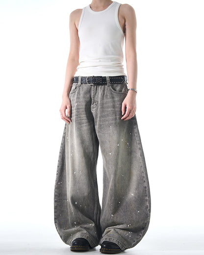 MADWITCH WIDE-LEG BEND-KNIFE JEANS #FX066