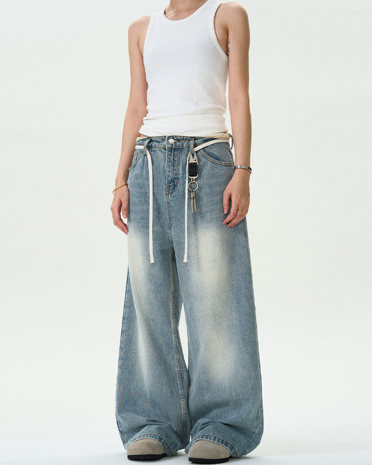MADWITCH AMERICAN WASHED BAGGY DENIM PANTS #G6623