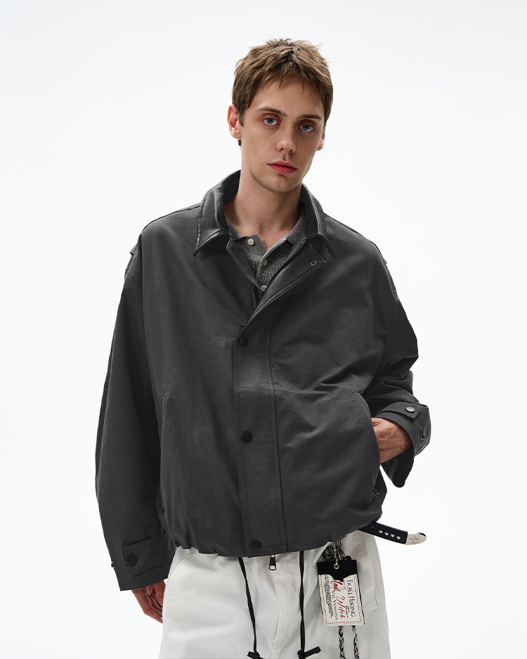 MADWITCH LEATHER-TRIMMED CASUAL TOP #M1005