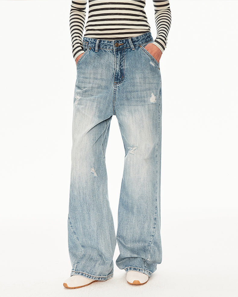 MADWIT RIPPED WASH JEANS #WH0A129