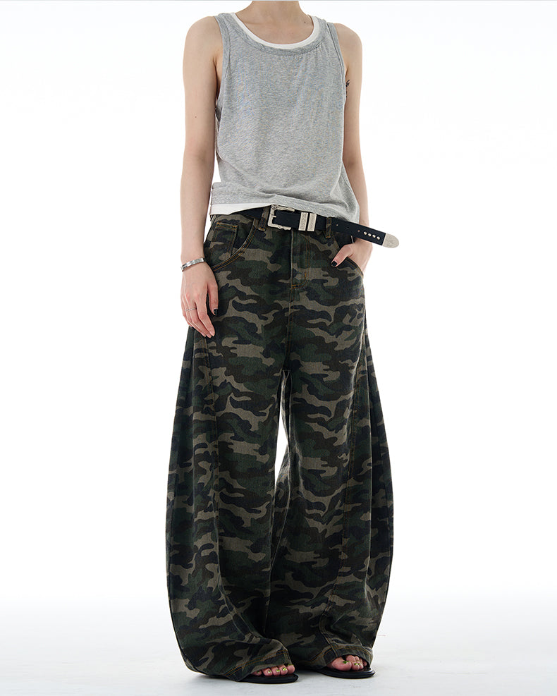 MADWITCH CAMO WIDE-LEG PANTS #G6808