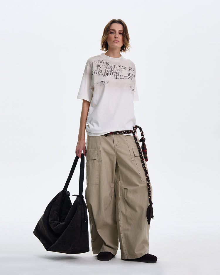 MADWITCH LETTER PRINT SHORT SLEEVE #MD3635