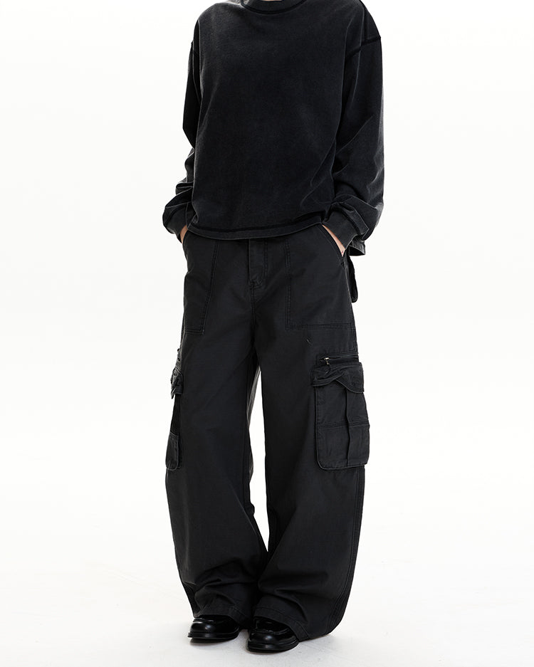 MADWIT WASHED MULTI-POCKET WORK PANTS #CK6923