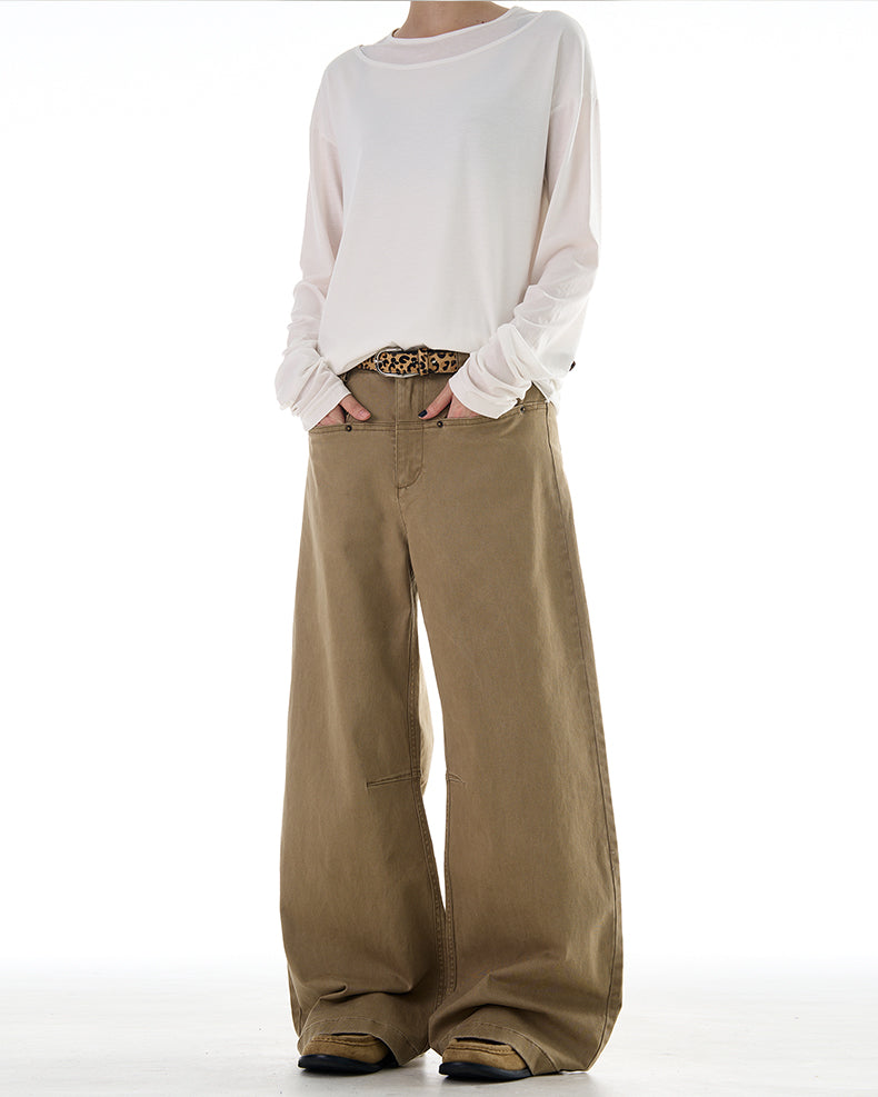 MADWITCH 3D WIDE LEG CASUAL PANTS #A603